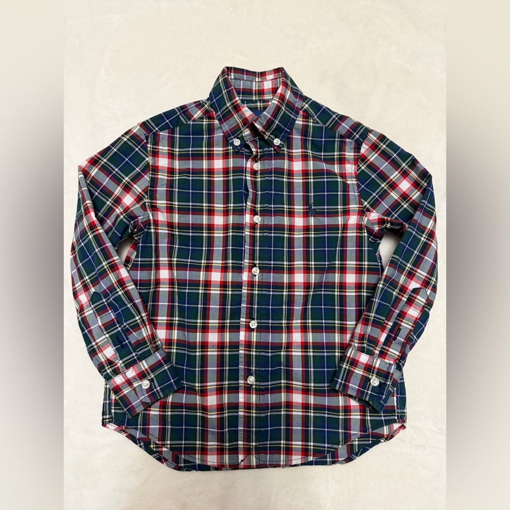 Ralph Lauren Boys Plaid Longsleeve Button Down Dress Shirt
